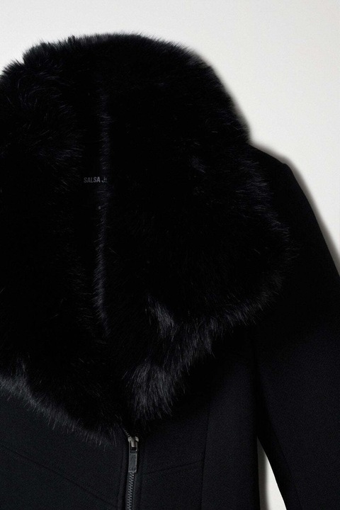 Image du produit Salsa Jeans Manteau en laine Wool Coat With Fur Collar (M)