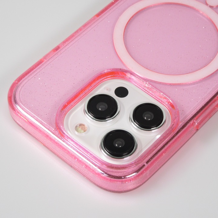 Actual product image PhoneLook Coque Silicone rigid avec dos paillettes et MagSafe (Apple iPhone 15 Pro Max)