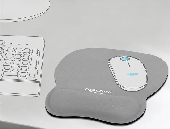 Productafbeelding Delock Ergonomische muismat met palmsteun, grijs Grijs (L)