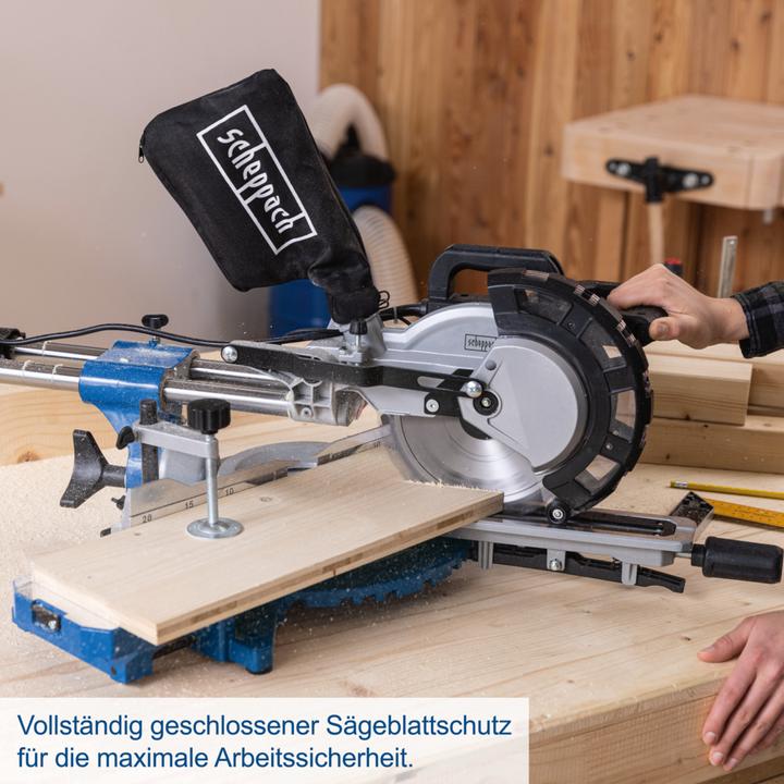 Produktbild Scheppach Kappzugsäge HM216 mit 2. Sägeblatt