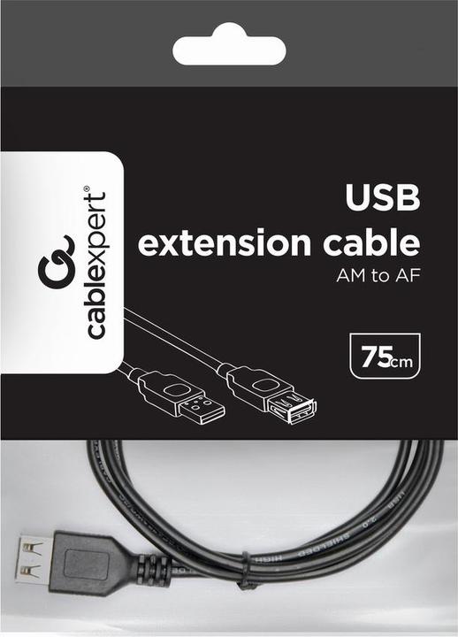 Produktbild Cablexpert CC-USB2-AMAF-75CM/300-BK (0.75 m, USB 2.0)