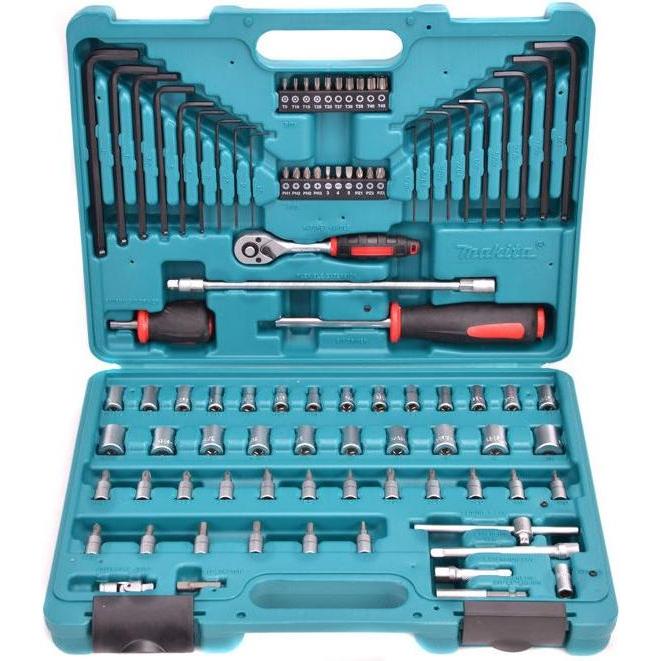 Makita, Werkzeugkoffer, Komplex 92 vnt. Werkzeuge und Zubehör: Schraubenschlüssel, Bits und Stecknüsse (P-46470) (91 Tei...
