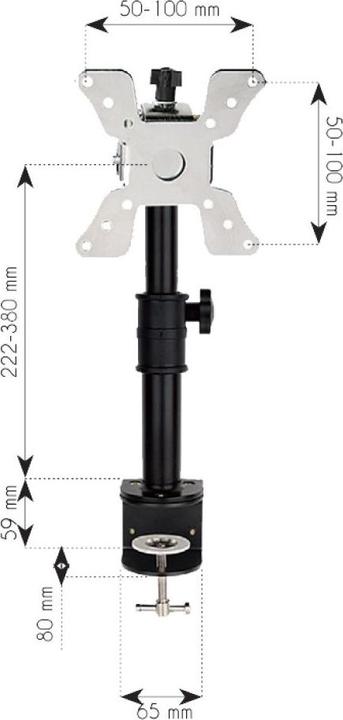 Image du produit Techly Support de bureau pour LCD TV LED 13 30 bras court inclinable pince (Tables, 30", 15 kg)