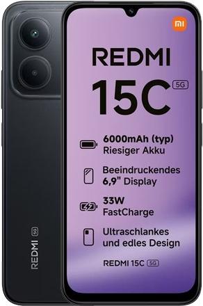Actual product image Xiaomi Redmi 15C (128 GB, Midnight Black, 6.90", Dual SIM, 5G)