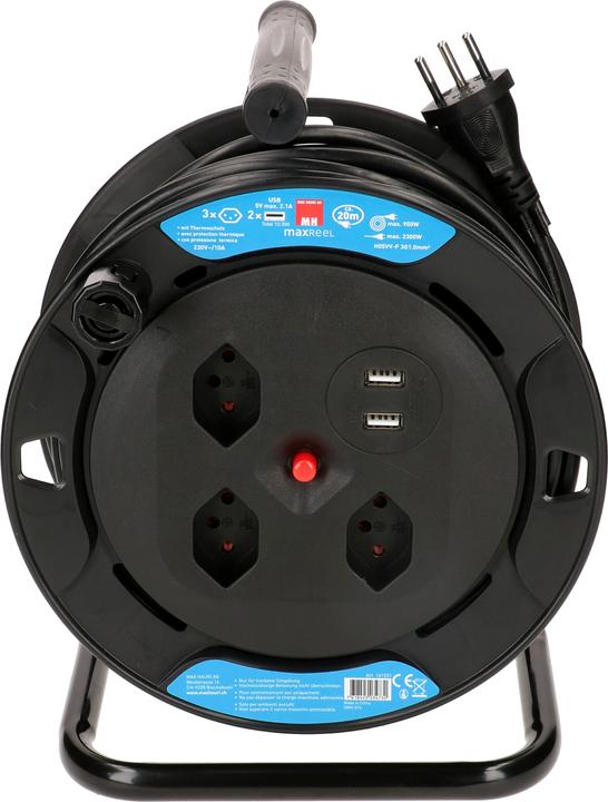 Produktbild Max Hauri maxReeL 3x Typ 13, 2x USB Typ A (20 m, 1 mm²)