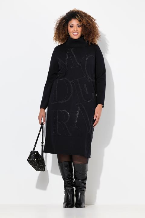 Produktbild Ulla Popken Strickkleid, Buchstaben, Stehkragen, Langarm (58)
