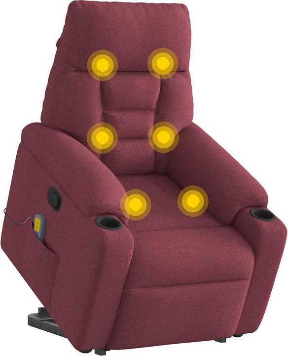 Produktbild VidaXL Massagesessel mit Aufstehhilfe Weinrot Stoff