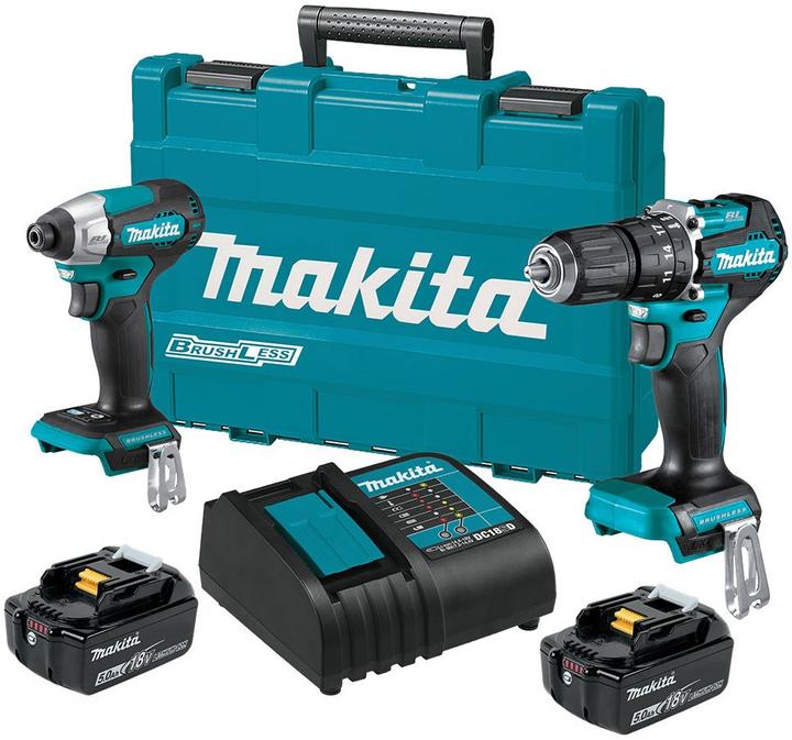 Productafbeelding Makita COMBO SET DLX2414ST ( DHP487 DTD157 2X5.0 AH DC18RC) (Oplaadbare batterij)