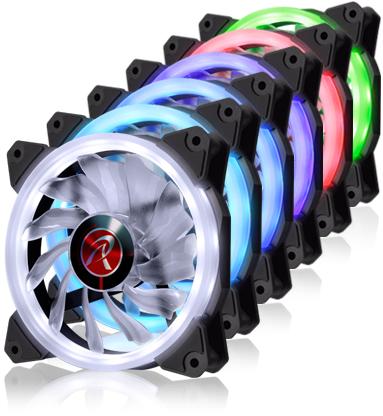 Produktbild Raijintek Iris 12 Rainbow A-RGB LED-Lüfter, 3er Set inkl. Controller (120 mm, 3 x)