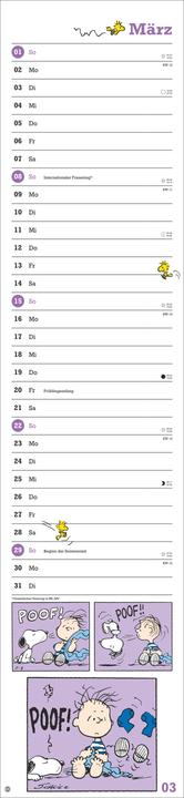 Immagine prodotto Peanuts Superlangplaner 2026 (16 x 69,5 cm, 1 mese / 2 pagine)