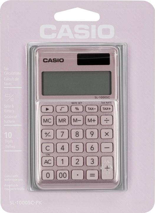 Actual product image Casio Calculator BIC SL1000SCP 10 digits pink (Batteries, Solar cells)