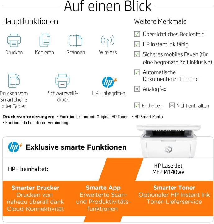 Productafbeelding HP LaserJet M140we (Laser, Zwart-wit)