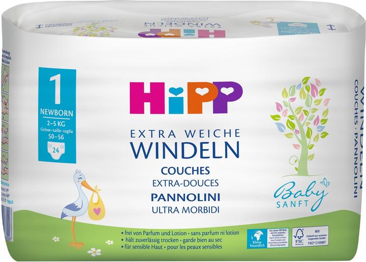 Actual product image Hipp Newborn diapers (Size 1, Pack, 24 pcs.)