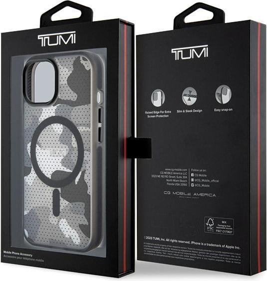 Actual product image Tumi TUHMP15STCAMK iPhone 15 / 14 / 13 6.1" czarny/black hardcase Frosted Camo Print MagSafe (Apple iPhone 15)