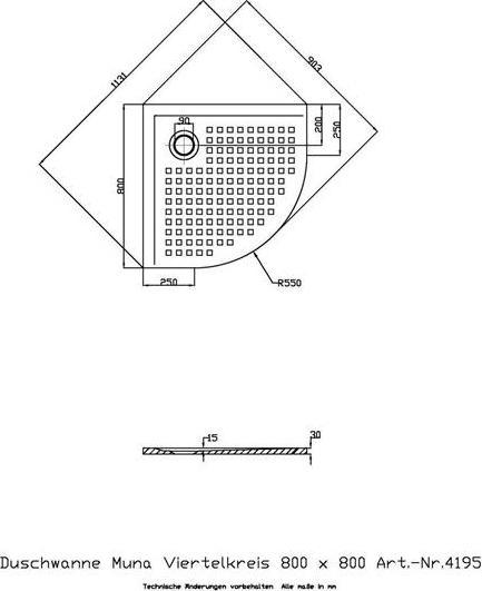 Image du produit Hoesch Receveur de douche quart de cercle MUNA avec antidérapant 800 x 800 x 30 mm blanc