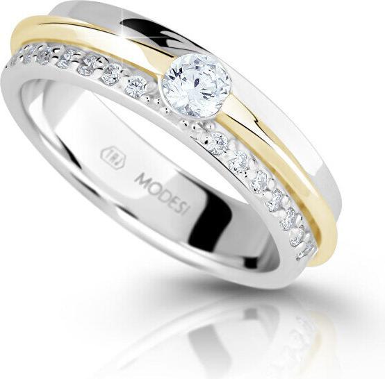 Produktbild Modesi Bicolor silver ring with zircons M16023 - Circuit: 52 mm (52)