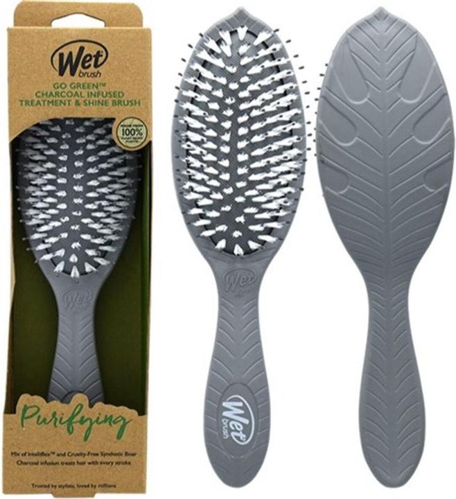 Wet Brush Go Green Treatment & Shine Brush Charcoal - Hairbrush -