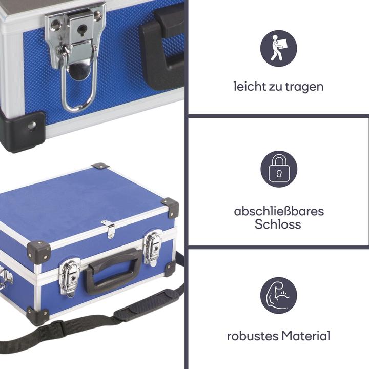 Image du produit Velleman VALISE À OUTILS EN ALUMINIUM - 320 x 230 x 155 mm - BLEU