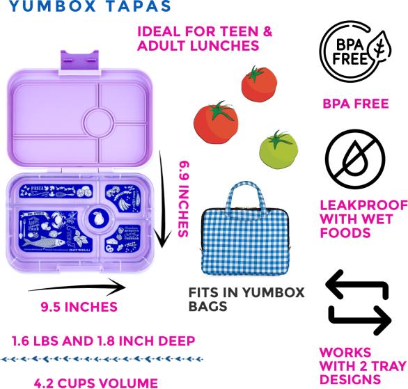 Immagine prodotto Yumbox Scatola per il pranzo Tapas XL 5C Siviglia Viola Bon Appetit
