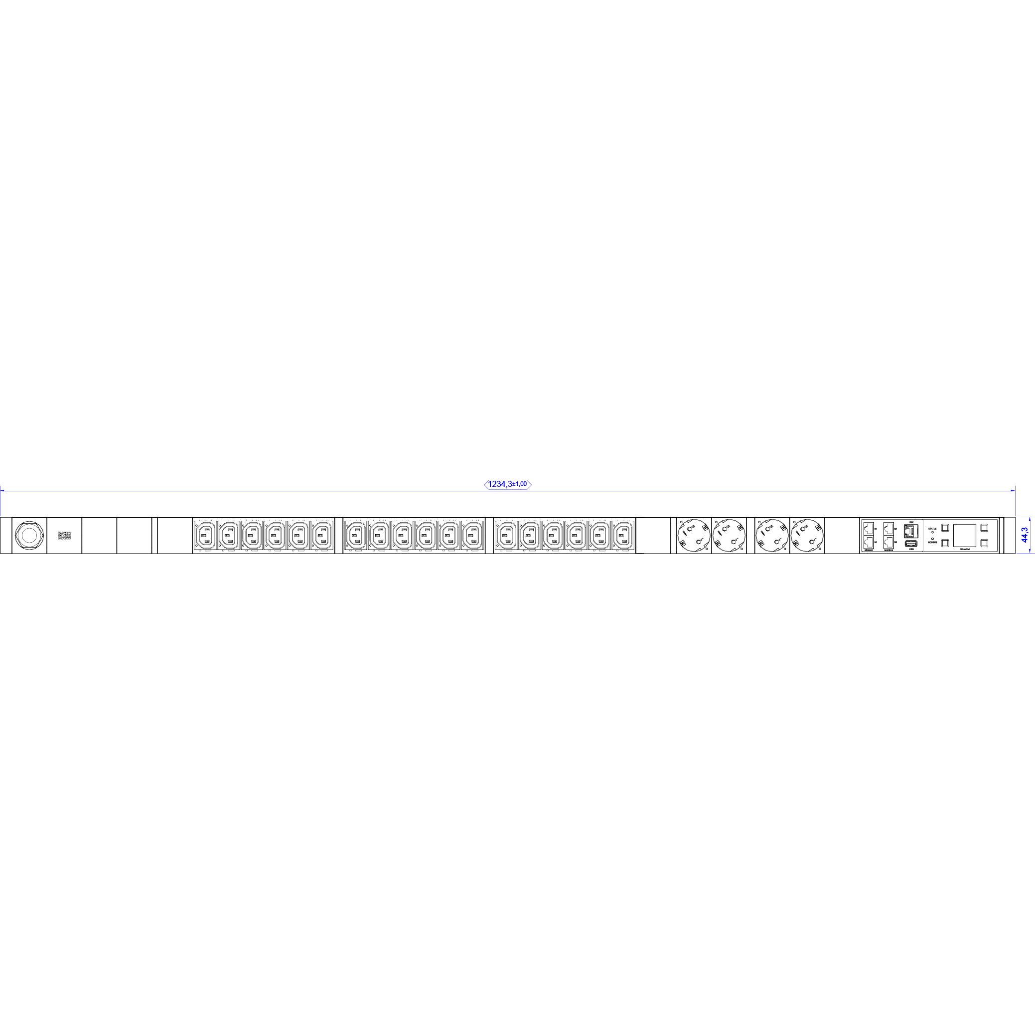 Bachmann BN7000 18xC13 4xCEE 7/3 messung pro Phase Steckdosen schaltbar, USV Zubehör