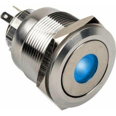 DimasTech Vandalismusschalter/-taster 25mm, Silverline Dot - RGB, Taster + Schalter, Silber