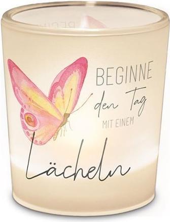Produktbild La Vida Windlicht mit Teelicht 6x6cm Beginne den Tag…