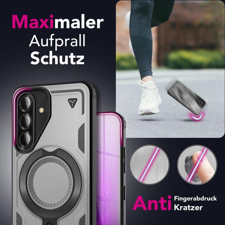 Produktbild Nalia Stormguard - Stabile Panzer Hülle mit MagSafe & 360-Grad Ringhalter - Military Cover (Samsung Galaxy A36)