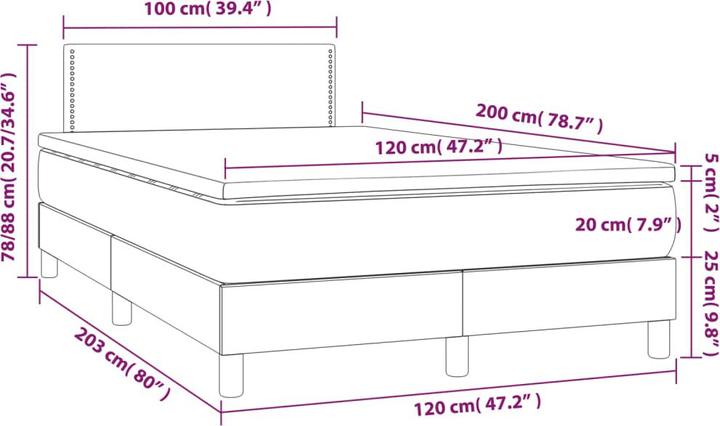 Image du produit vidaXL Boxspringbett (120 x 200 cm)