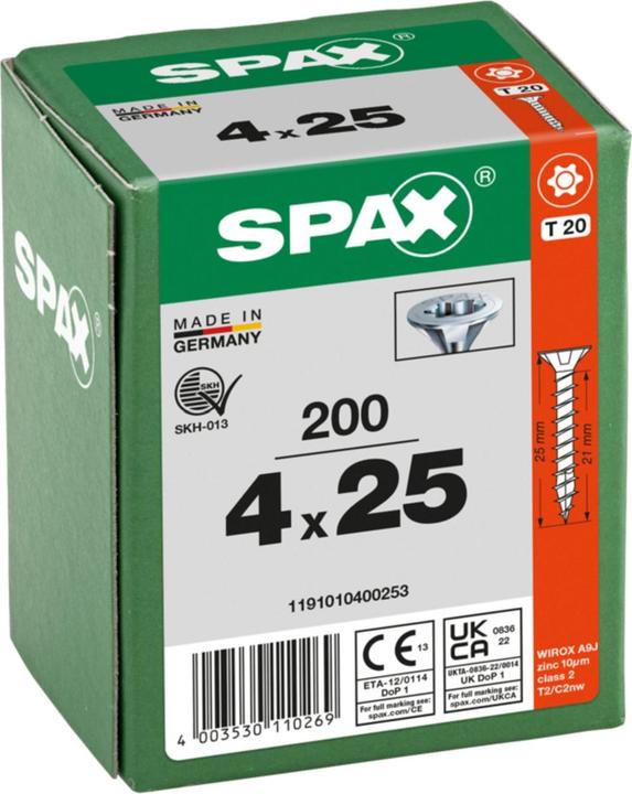 Actual product image Spax Senkmultikopf T-Star Plus T20 Vollgewinde Wirox (200 Screws per piece, 4.5 x 70 mm)