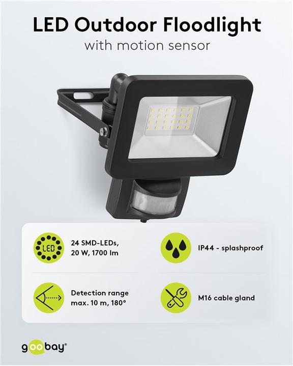 Actual product image Goobay LED outdoor spotlight (1706 lm, IP44)