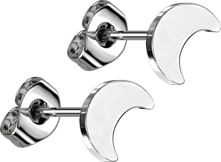 Immagine prodotto Star Piercing Orecchini a perno senza filo argento luna argento (senza ottone, Titanio)