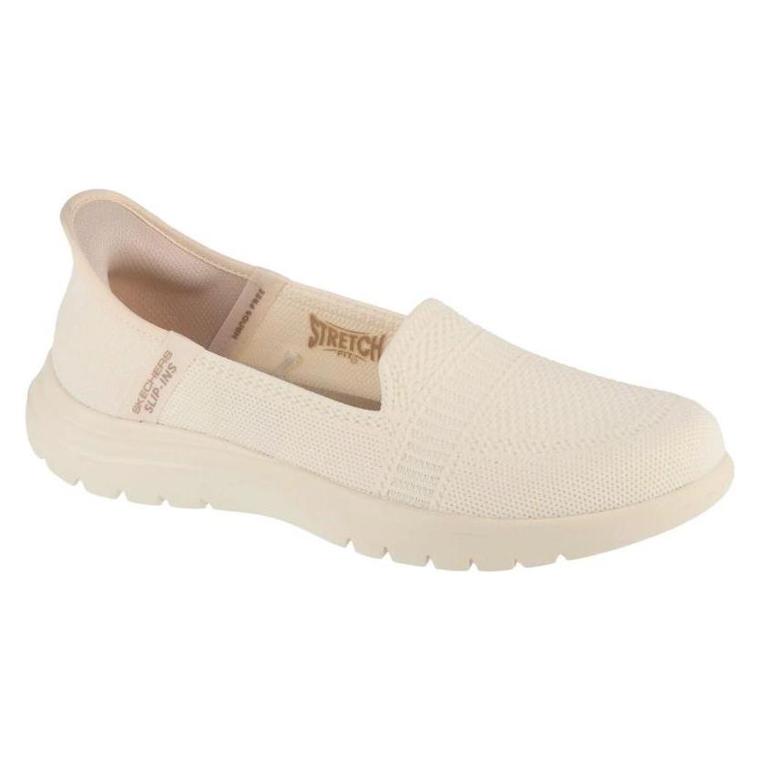 Skechers, Damen, Sneakers, Slip-Ins On The Go Flex - Kamelienweiss, Weiss, (41)