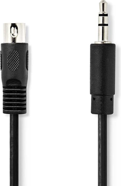 Produktbild Nedis DIN-Audio-Kabel | DIN 5-Pin Stecker | 3.5 mm Stecker | Vernickelt | 1.00 m | Rund | PVC | Schw (1 m, AUX Kabel)