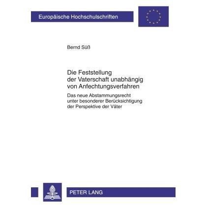 Die Feststellung der Vaterschaft unabhängig von Anfechtungsverfahren, Fachbücher von Bernd Süss