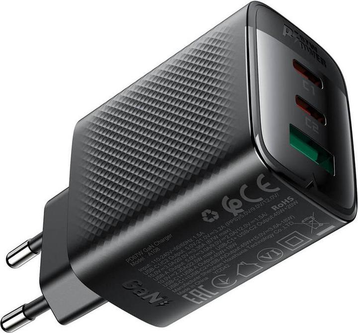 Image du produit Acefast Adaptateur secteur multiple 2x USB-C 1x USB-A (67 W, 3 ports)