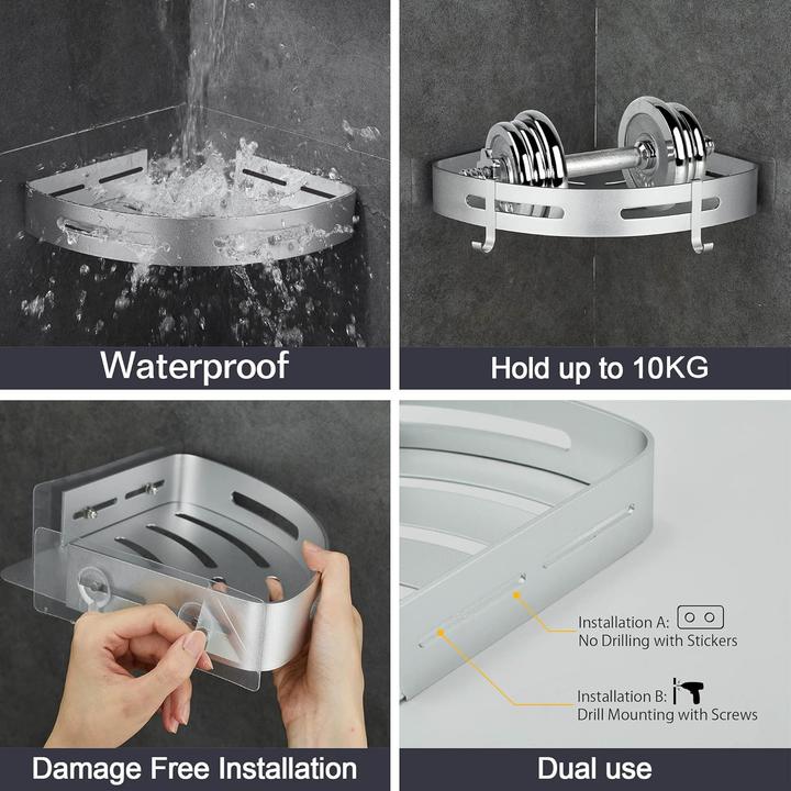 Actual product image Eck-Duschregal Set ohne Bohren (2 Stück)