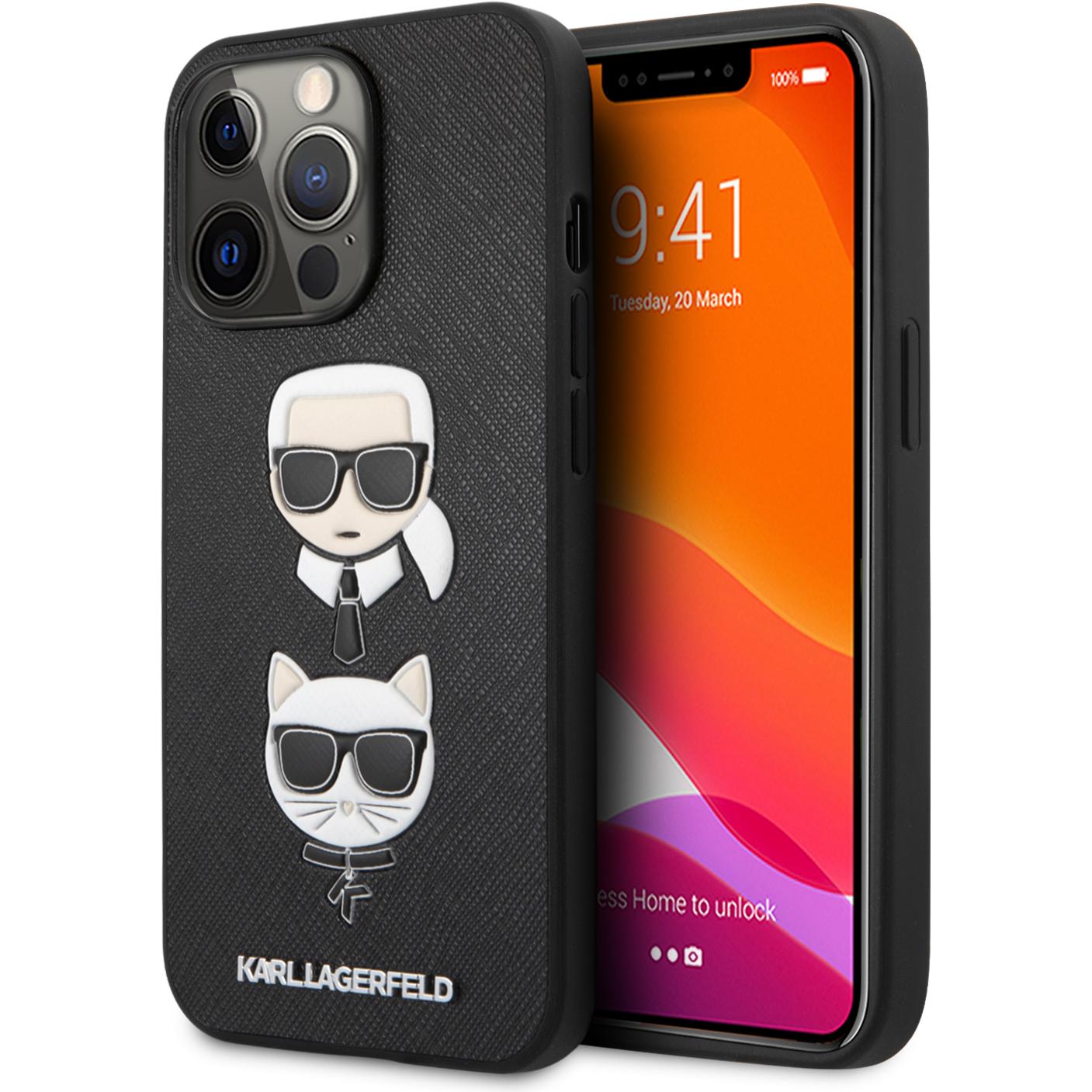 Karl Lagerfeld Case (Apple iPhone 13 Pro, Apple iPhone 13), Smartphone Hülle, Schwarz