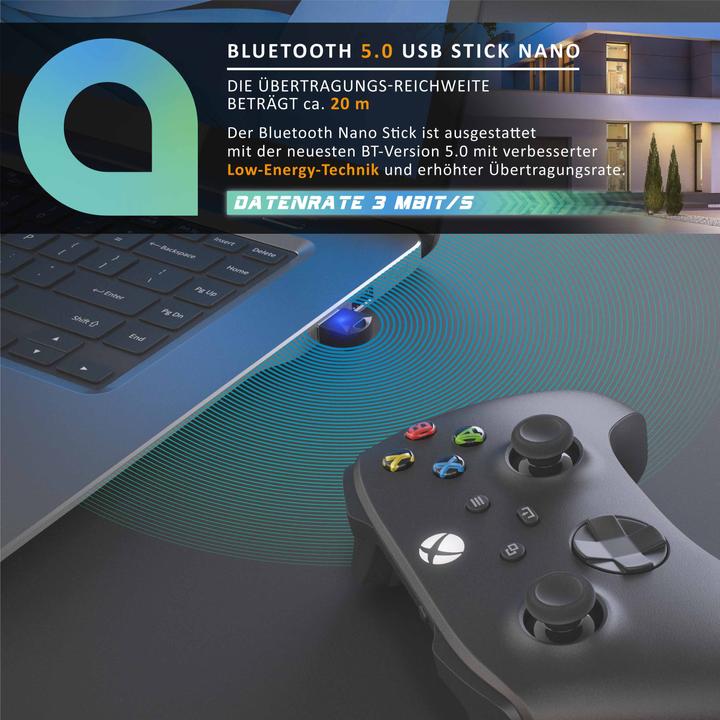 Image du produit Aplic Adaptateur USB Bluetooth 5.0 pour PC/ordinateur portable, récepteur/émetteur, dongle compatible (Emetteur & Récepteur)