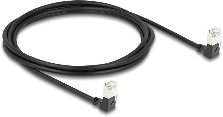 Actual product image Delock RJ45 network cable Cat.6A S/FTP Slim 90° bottom / bottom (S/FTP, CAT6a, 2.20 m)