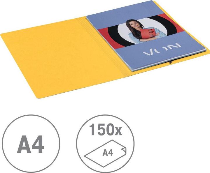 Produktbild von Gummibandmappe A4, Gelb, 5 Stück (A4, 5x)