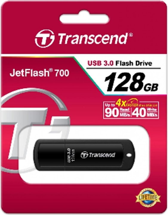 Actual product image Transcend JetFlash 700 (128 GB, USB-A, USB 3.0)