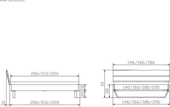 Actual product image Hasena Fossoli 20 (180 x 200 cm)