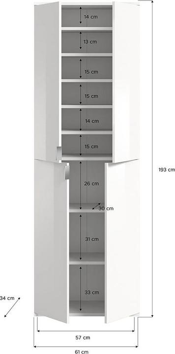 Produktbild Xonox Home Projekt X (61 x 34 x 193 cm)