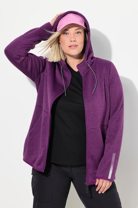 Produktbild Ulla Popken Strickfleece-Jacke, Teddyfleece, 2-Wege-Zipper, Reflektor (46, 48)
