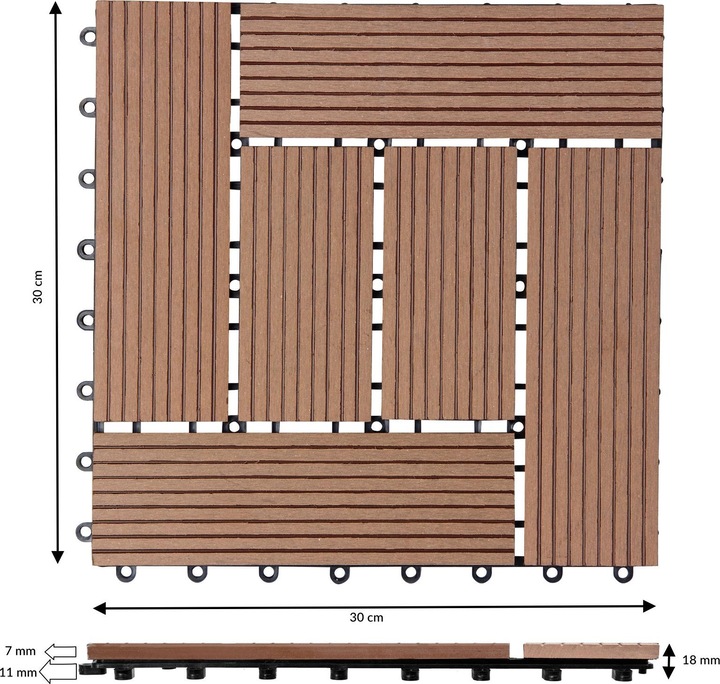 Immagine prodotto Casaria Piastrelle WPC (11 x, 30 x 30 x 2 cm)