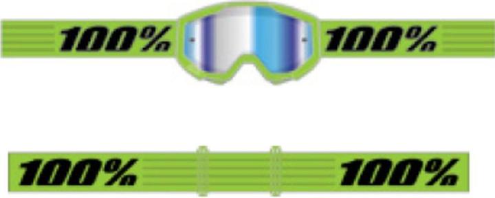 Produktbild 100% STRATA 2 Goggle Neon Green - Blue Mirror Lens (Grün, Mirror Blue)