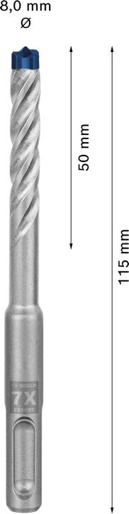Actual product image Bosch Professional Zubehör Expert SDS plus-7X hammer drill bit, 8 x 50 x 115 mm (8 millimetres)