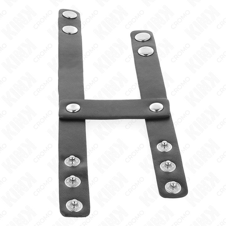 Actual product image Kink Adjustable Double Leather Cock Ring