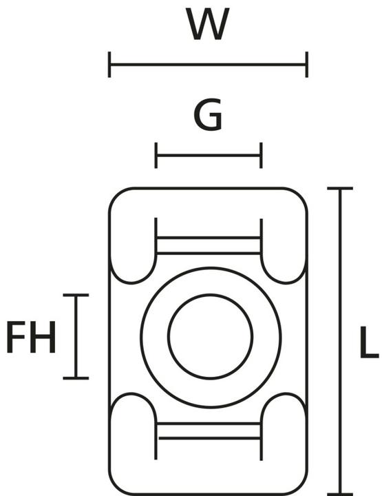 Produktbild HellermannTyton Schraubbarer Befestigungssockel schwarz (Befestigungsschlaufen, 25 mm, 100 Stk.)