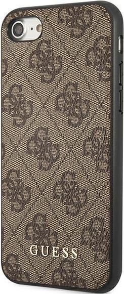Actual product image Guess GUHCI8G4GFBR iPhone SE 2022 / 2020 / 7 / 8 brązowy/brown hard case 4G Metal Gold Logo (Apple iPhone SE (3rd Gen), Apple iPhone SE (2nd Gen), Apple iPhone 7)